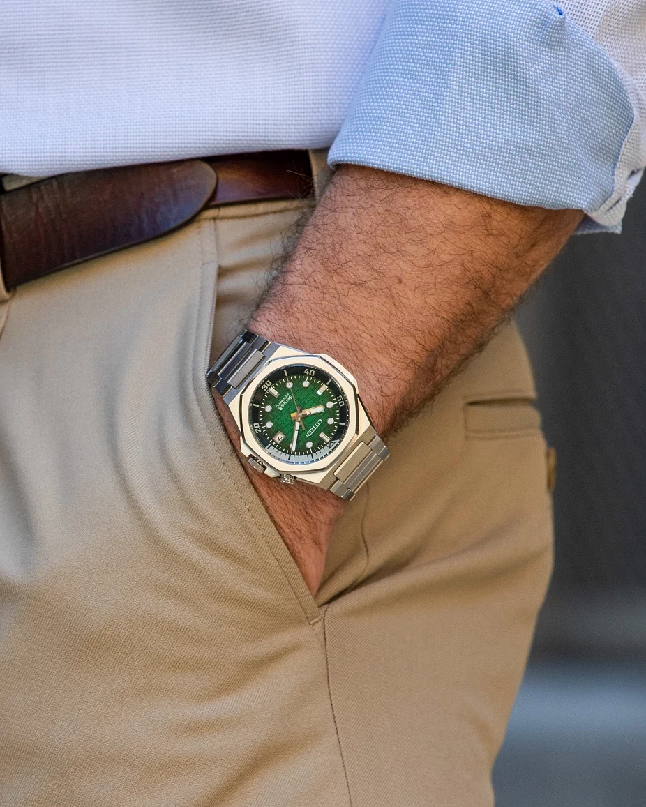 Series8 890 Green Dial Stainless Steel Bracelet NB6060-58X | CITIZEN